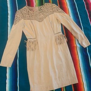 Suede Boho dress with fringe